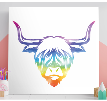 Tableau animaux vache des highlands colorée - TenStickers