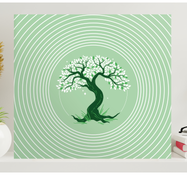 Tableau arbres arbre vert tordu - TenStickers