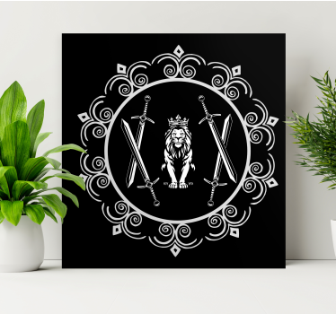 Tableau arbres lion avec épées - TenStickers