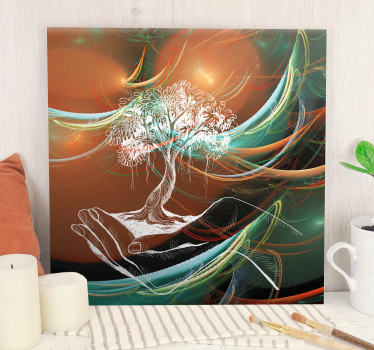 Tableau arbres main tenant un arbre - TenStickers