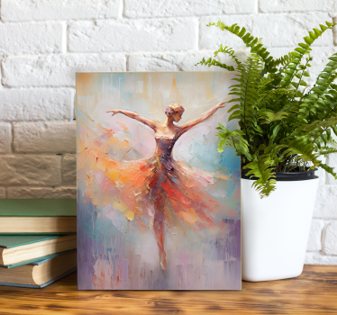 Tableau art danseuse de ballet effet huile sur toile - TenStickers
