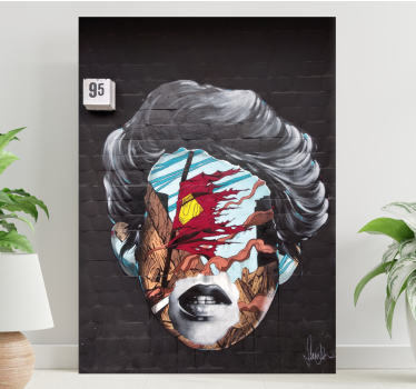 Tableau art éléments de visage abstraits - TenStickers