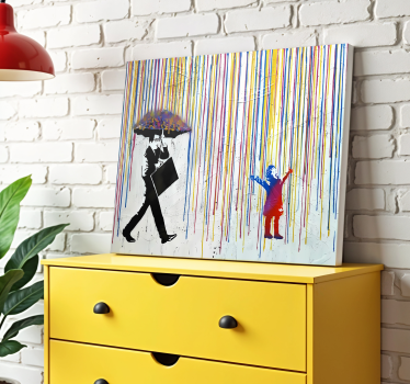 Tableau art pluie colorée - TenStickers