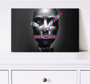 Tableau art sculpture de visage abstrait - TenStickers