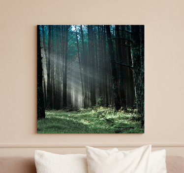 Tableau arbres lumière mystique de la forêt - TenStickers
