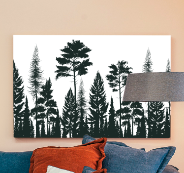 Tableau arbres silhouette de conifères - TenStickers