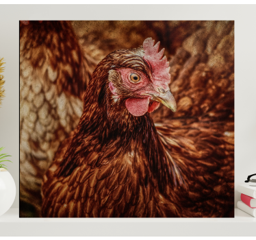 Tableau avec oiseaux Poulet brun sérieux - TenStickers