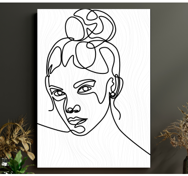Tableau personnage contour de portrait stylisé - TenStickers
