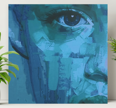Tableau personnage détail des yeux bleus - TenStickers