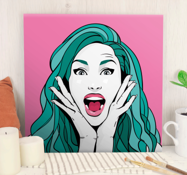 Tableau personnage expression de femme surprise - TenStickers