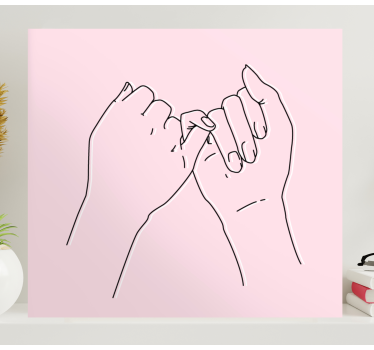 Tableau personnage geste de promesse du petit doigt - TenStickers