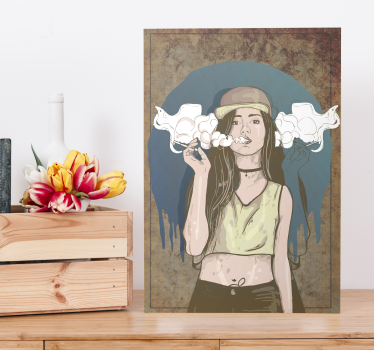 Tableau personnage portrait de soufflage de bulles - TenStickers