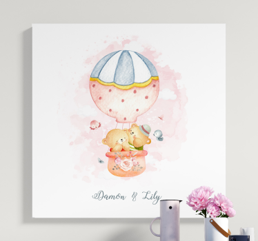 Tableau bébé ballons et oursons - TenStickers