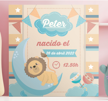 Tableau bébé célébration de la lune du lion - TenStickers