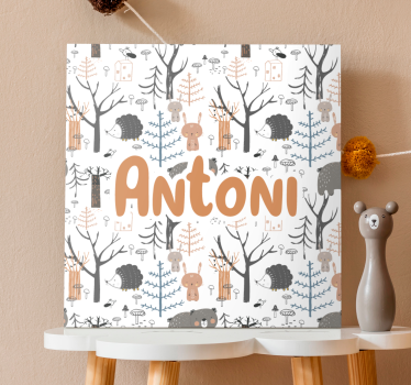 Tableau bébé forêt d'animaux mignons - TenStickers