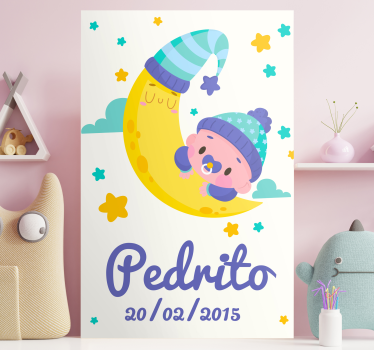 Tableau bébé lune de sommeil - TenStickers
