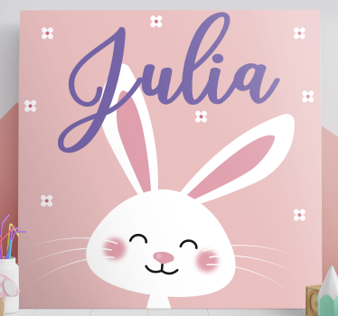 Tableau bébé personnage de lapin heureux - TenStickers