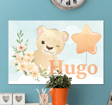 Tableau bébé personnage lion mignon - TenStickers