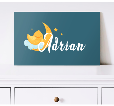 Tableau bébé poussin endormi sous la lune - TenStickers
