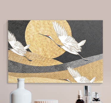 Tableau bouddha grues en vol - TenStickers