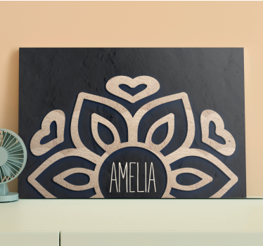 Tableau bouddha motif floral avec cœurs - TenStickers