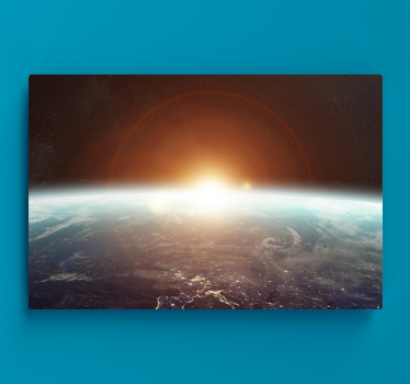 Tableau carte du monde terre vue de l'orbite - TenStickers