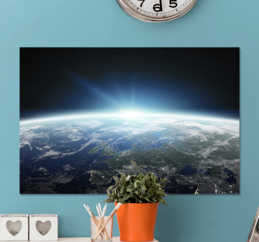 Tableau carte du monde vue de l'espace - TenStickers