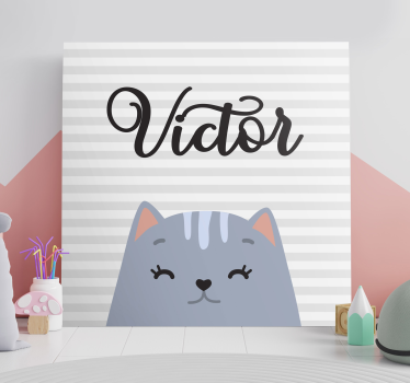 Tableau chat victor le chat souriant - TenStickers
