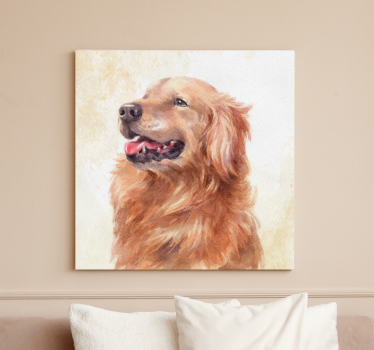 Tableau chiens illustration golden retriever - TenStickers