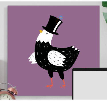 Tableau oiseaux élégant avec chapeau - TenStickers