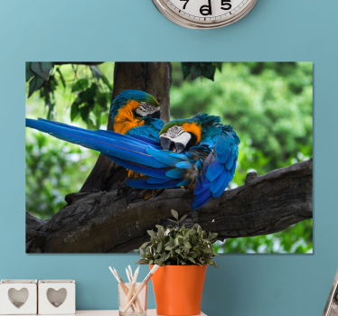 Tableau chiens perroquets colorés en duo - TenStickers