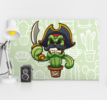 Tableau plantes cactus pirate personnage - TenStickers