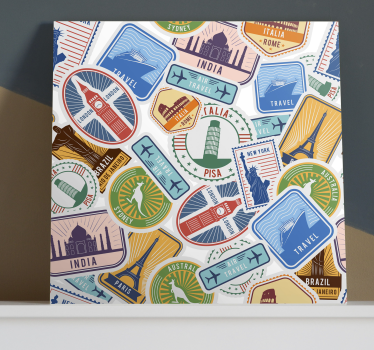 Tableau collage de monuments mondiaux - TenStickers