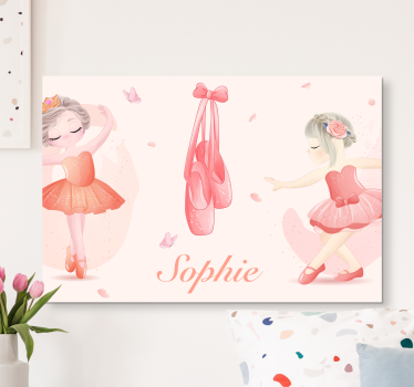Tableau danse Ballerine avec nom - TenStickers