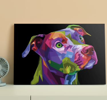 Tableau chien pitbull moderne multicolore - TenStickers
