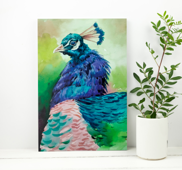 Tableau oiseaux portrait de paon majestueux - TenStickers