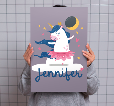 Tableau dinosaures fantaisie de licorne dansante - TenStickers