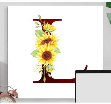 Tableau fleurs lettre l tournesol - TenStickers