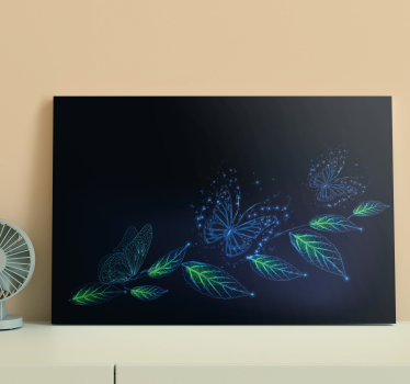 Tableau de papillons Fleurs au néon et - TenStickers