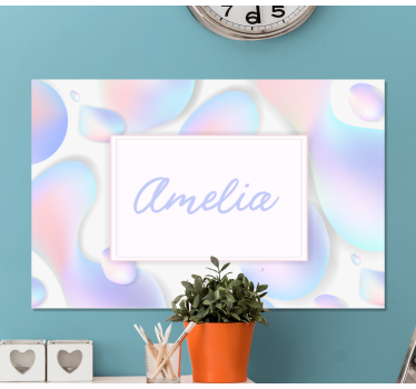 Tableau paysages bulles colorées avec nom - TenStickers