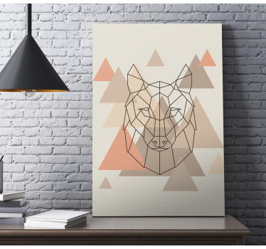 Tableau de personne tête de loup géométrique - TenStickers