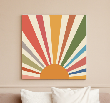 Tableau deco salon Soleil art mural coloré - TenStickers