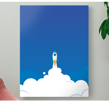 Tableau dinosaures aventure de lancement de fusée - TenStickers