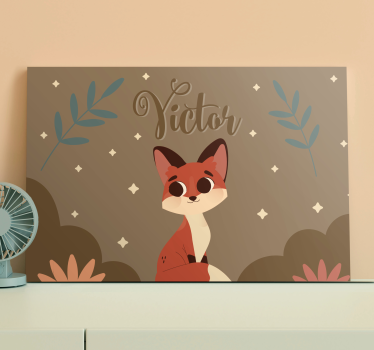 Tableau dinosaures illustration de renard mignon - TenStickers