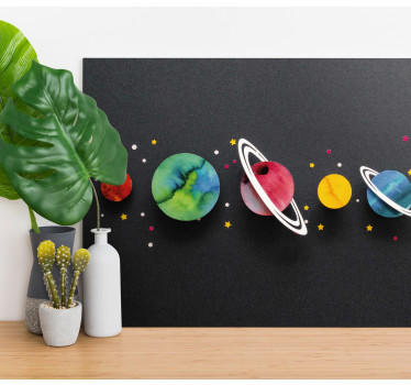 Tableau dinosaures système planétaire espace - TenStickers