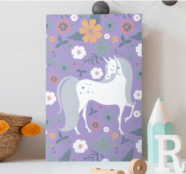 Tableau éléphants fleuris charmants - TenStickers