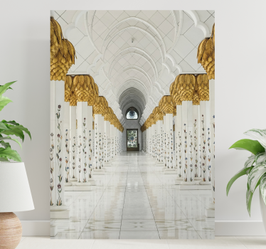 Tableau en 3d Arcs arabes dorés - TenStickers