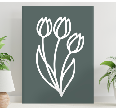 Tableau fleurs et plantes arrangement de tulipes stylisé - TenStickers