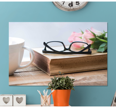 Tableau fleurs et plantes café et roses - TenStickers