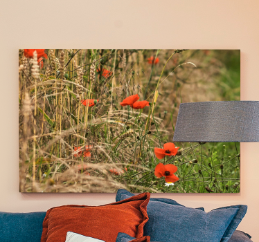 Tableau fleurs et plantes champ de coquelicots vibrant - TenStickers